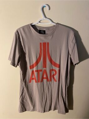 Classic Logo Short Sleeve Tee in Light Gray with Red Print